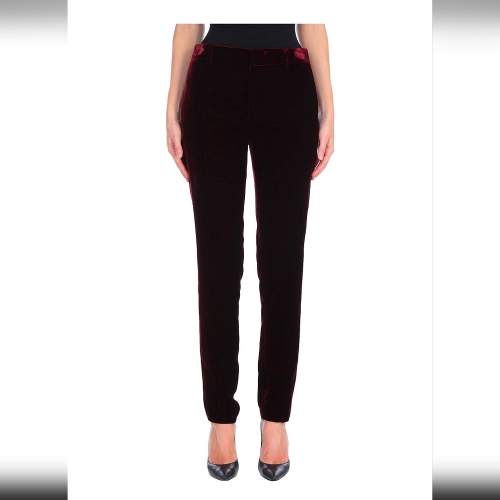 Saint Laurent Burgundy Velvet  Pants